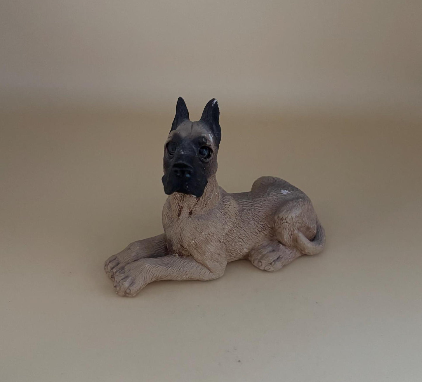 Vintage Great Dane Brown Dog Hand Painted Figurine Animal Figure Lover Antiques and Vintage