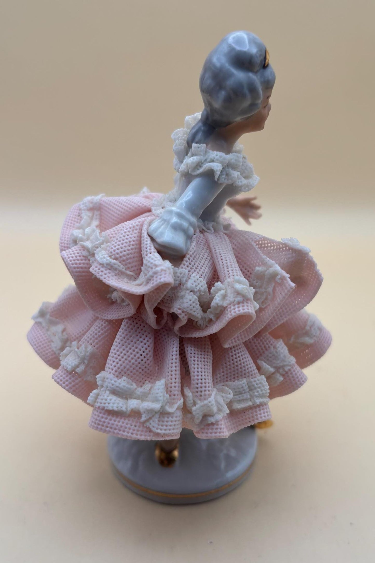Vintage Dresden Dancer Porcelain Lace Woman Figurine Made in West Germany Dancer Girl Figurine Lover Antiques and Vintage