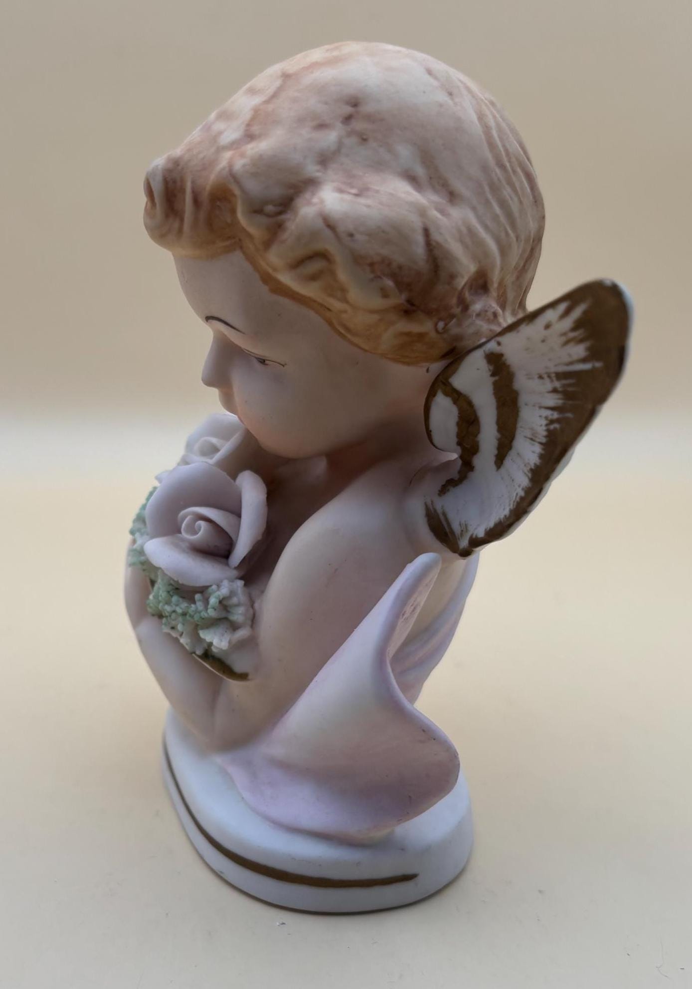 Vintage Angel with Wings and Flowers Figurine Fine China Angelic Capodimonte Style Figure Lover Antiques and Vintage