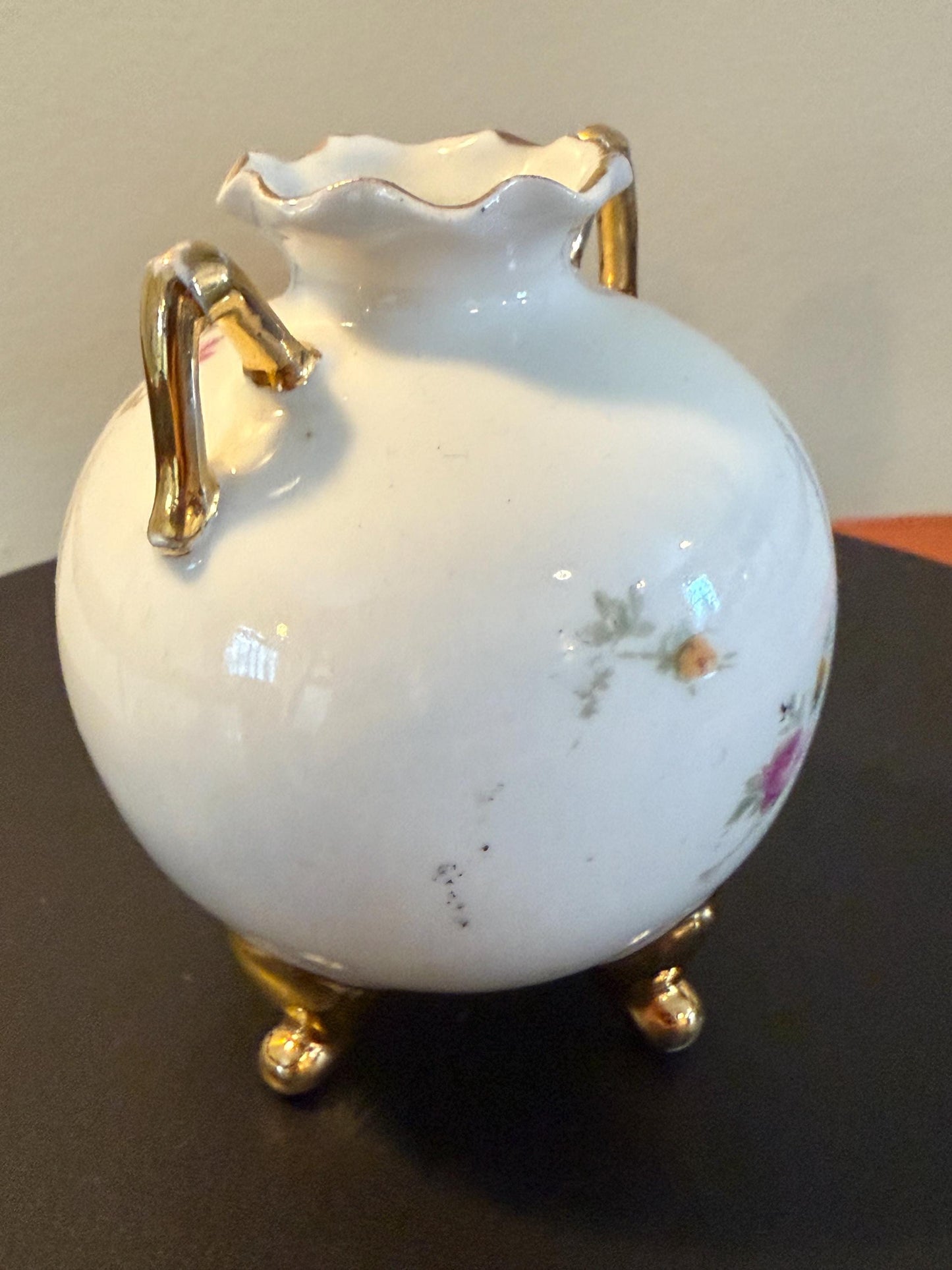 Vintage Carlsbad N.W. Pease Austrian Vase with Pink Roses Mount Kearsarge No Conway NH Lover Antiques and Vintage