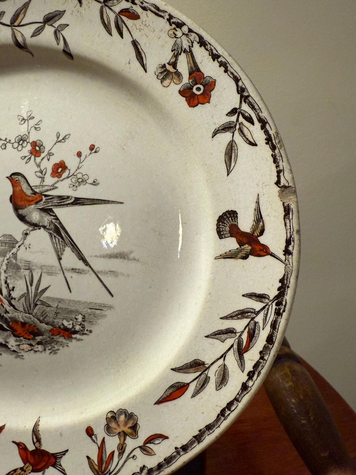 Antique Ridgeway Pottery INDUS Hand Painted Platter Flowers Large Plate RARE Lover Antiques and Vintage