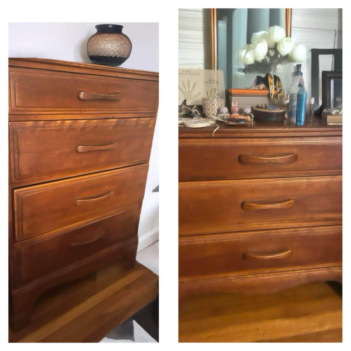 Set of 2 Cushman Colonial Creations Molly Stark 4 Drawer Dresser Chest and 3 Drawer Dresser Lover Antiques and Vintage