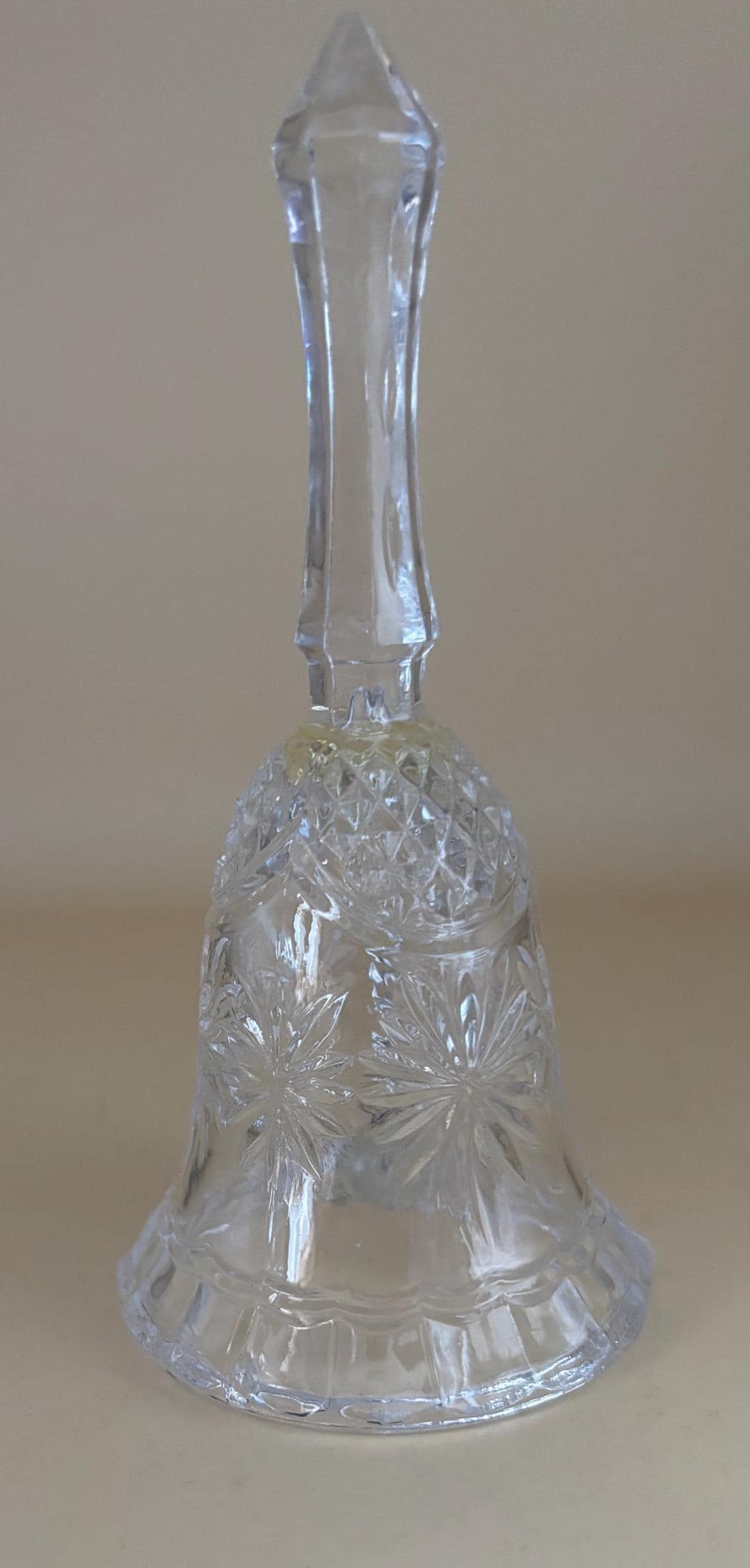 Vintage Crystal Cut Glass Bell Star of David Starburst Heavy Glass Bell Lover Antiques and Vintage