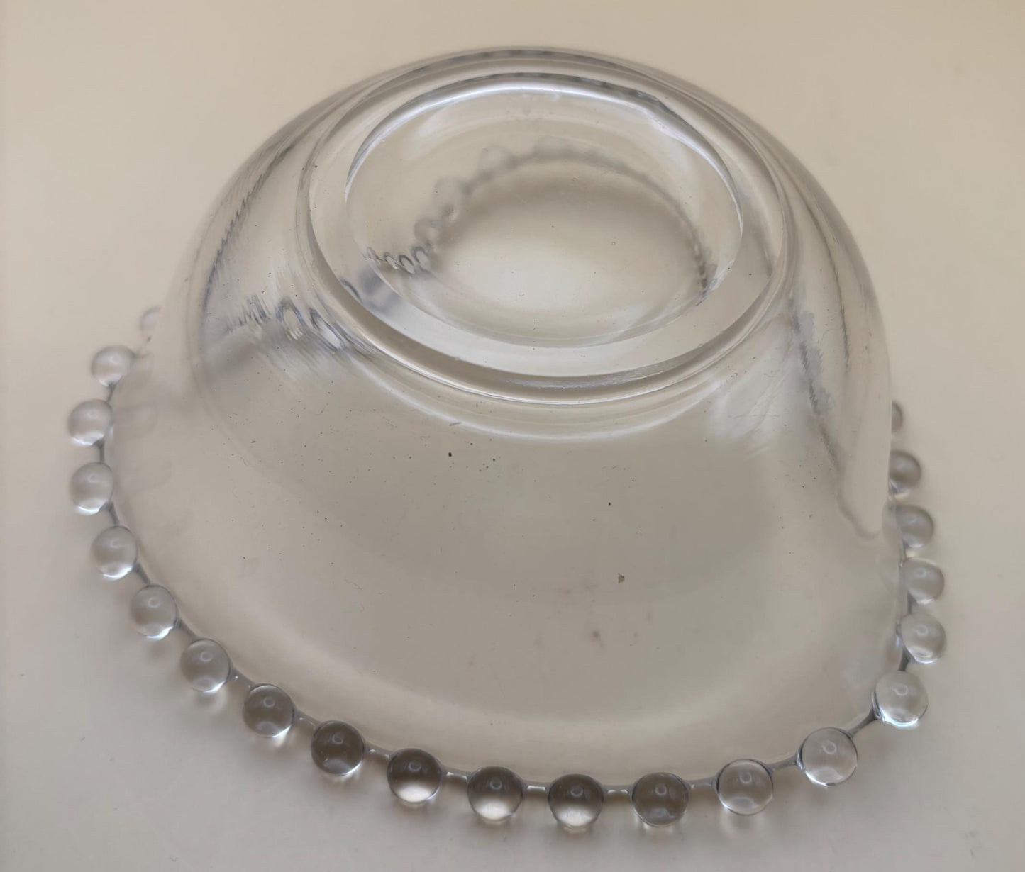 Antique Imperial Glass Heart Beaded Candlewick Glass Bowl Lover Antiques and Vintage