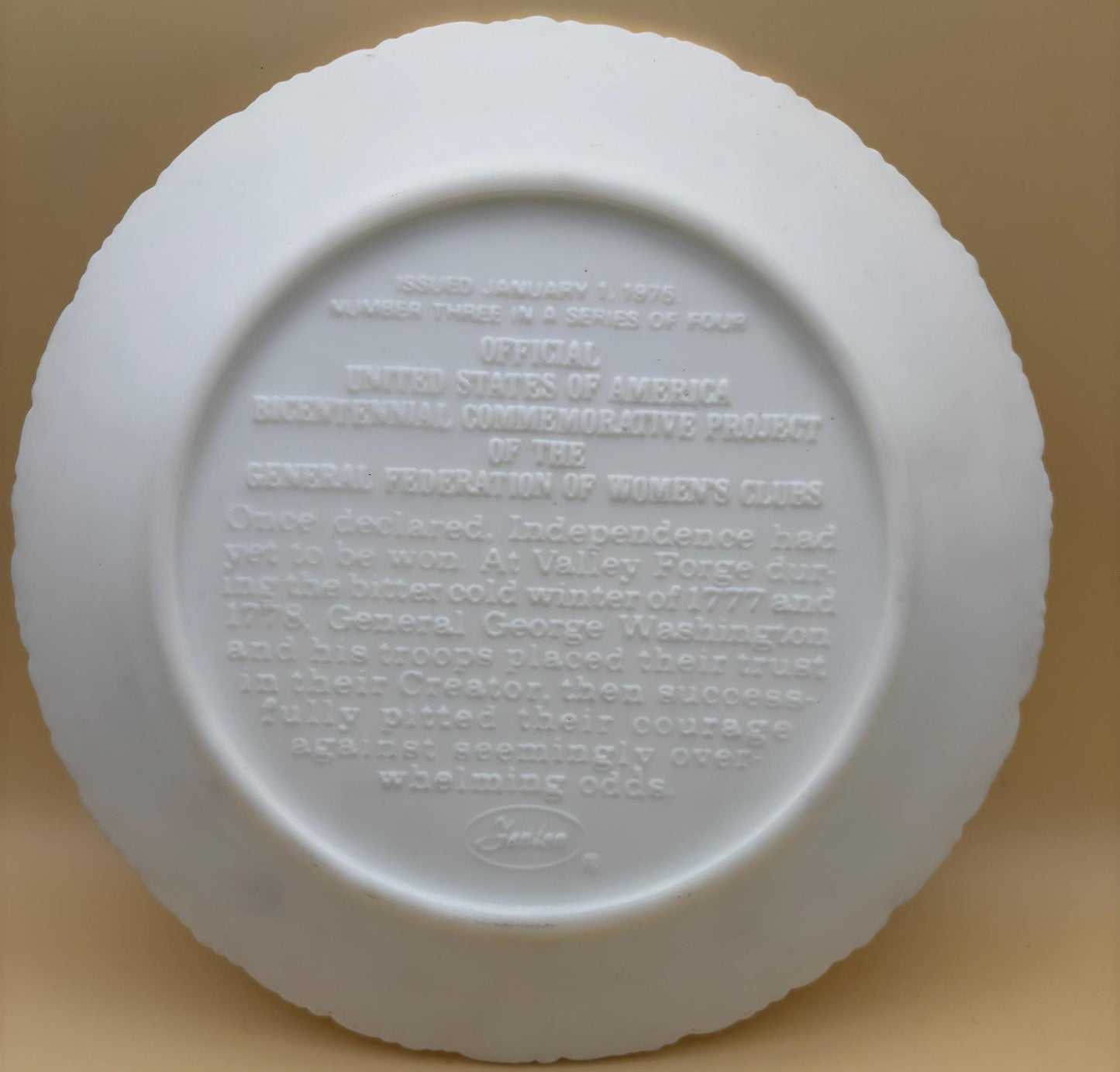 Vintage Fenton White Milk Glass Plate Bicentennial In God We Trust Collectible Plate Lover Antiques and Vintage