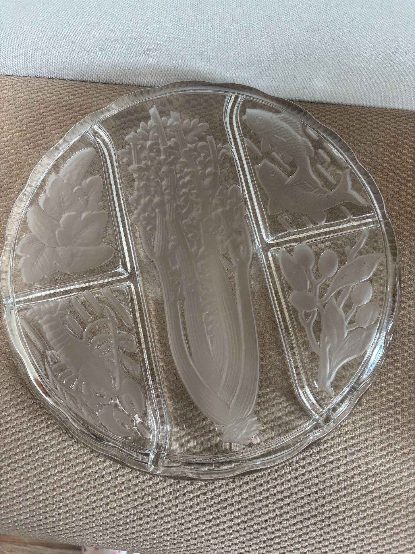 Antique 5 Part Divided Relish Glass Bowl Divided Glass Dish Lover Antiques and Vintage