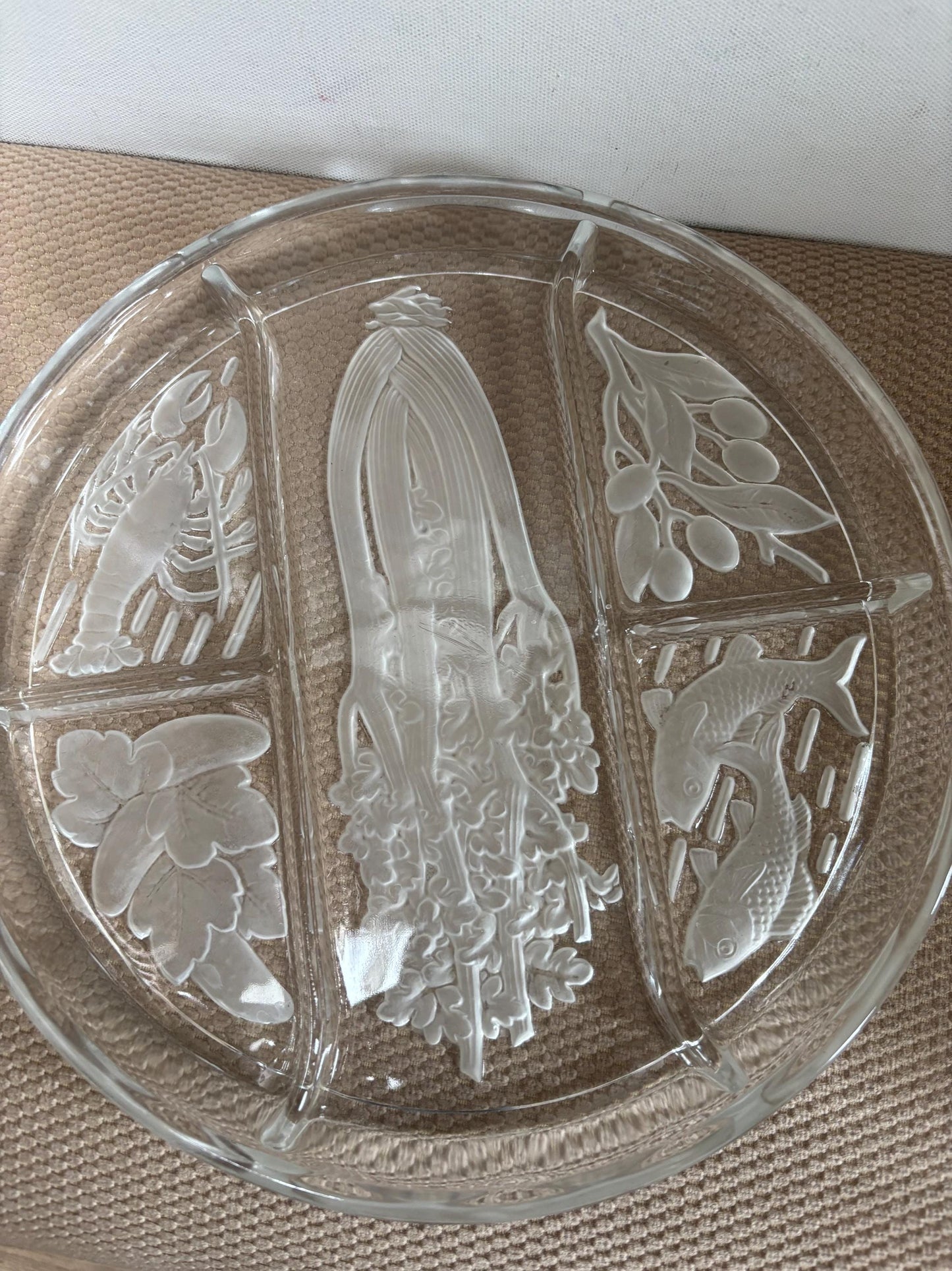 Antique 5 Part Divided Relish Glass Bowl Divided Glass Dish Lover Antiques and Vintage
