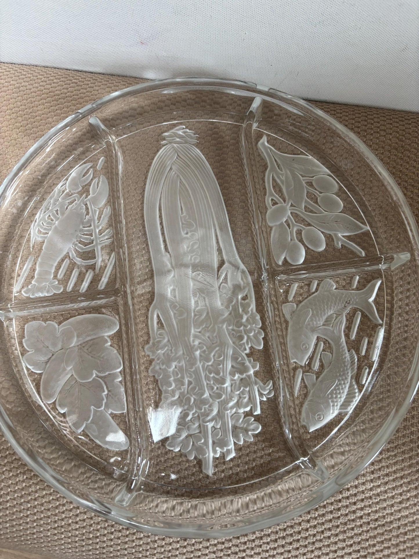Antique 5 Part Divided Relish Glass Bowl Divided Glass Dish Lover Antiques and Vintage