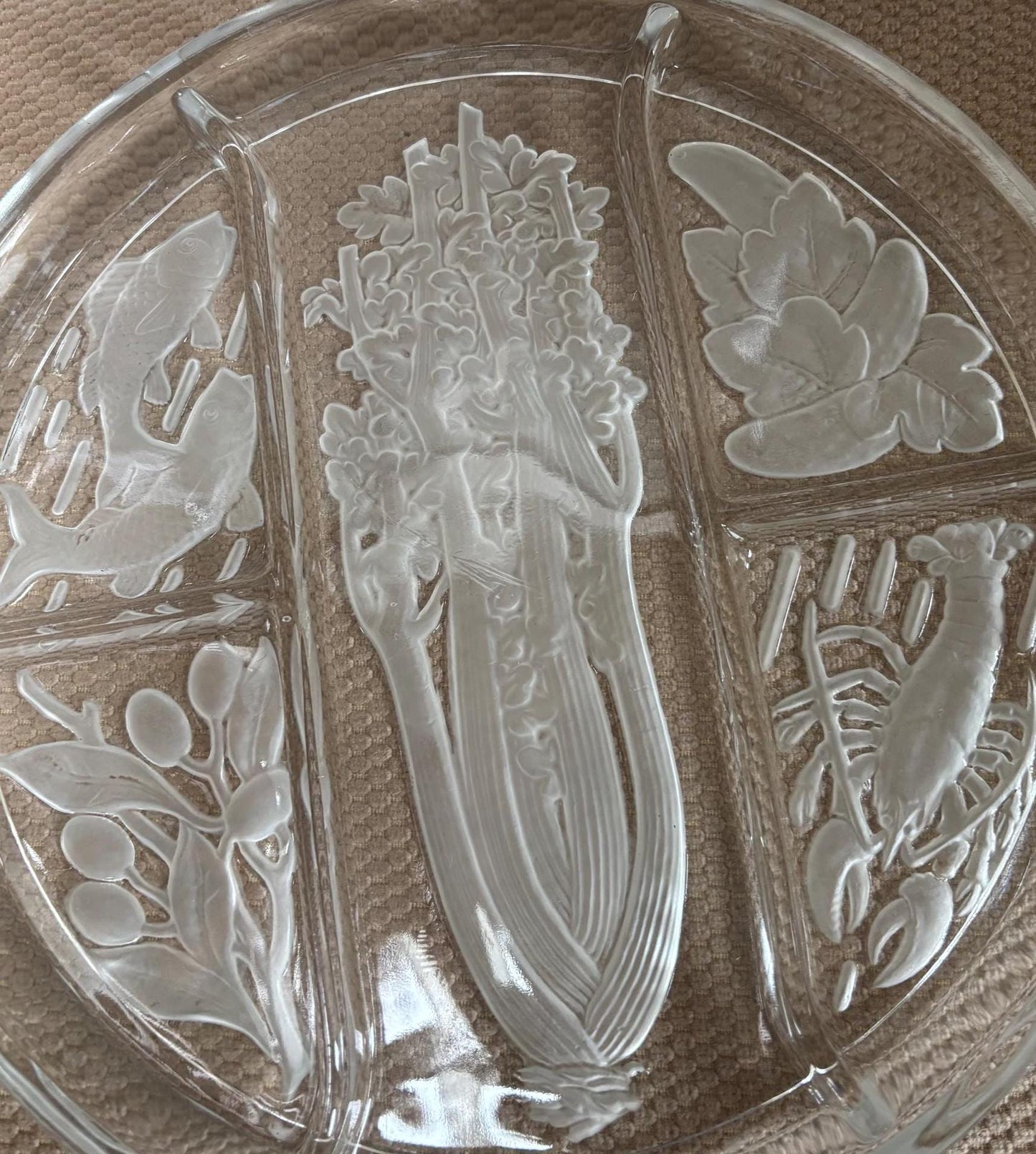 Antique 5 Part Divided Relish Glass Bowl Divided Glass Dish Lover Antiques and Vintage