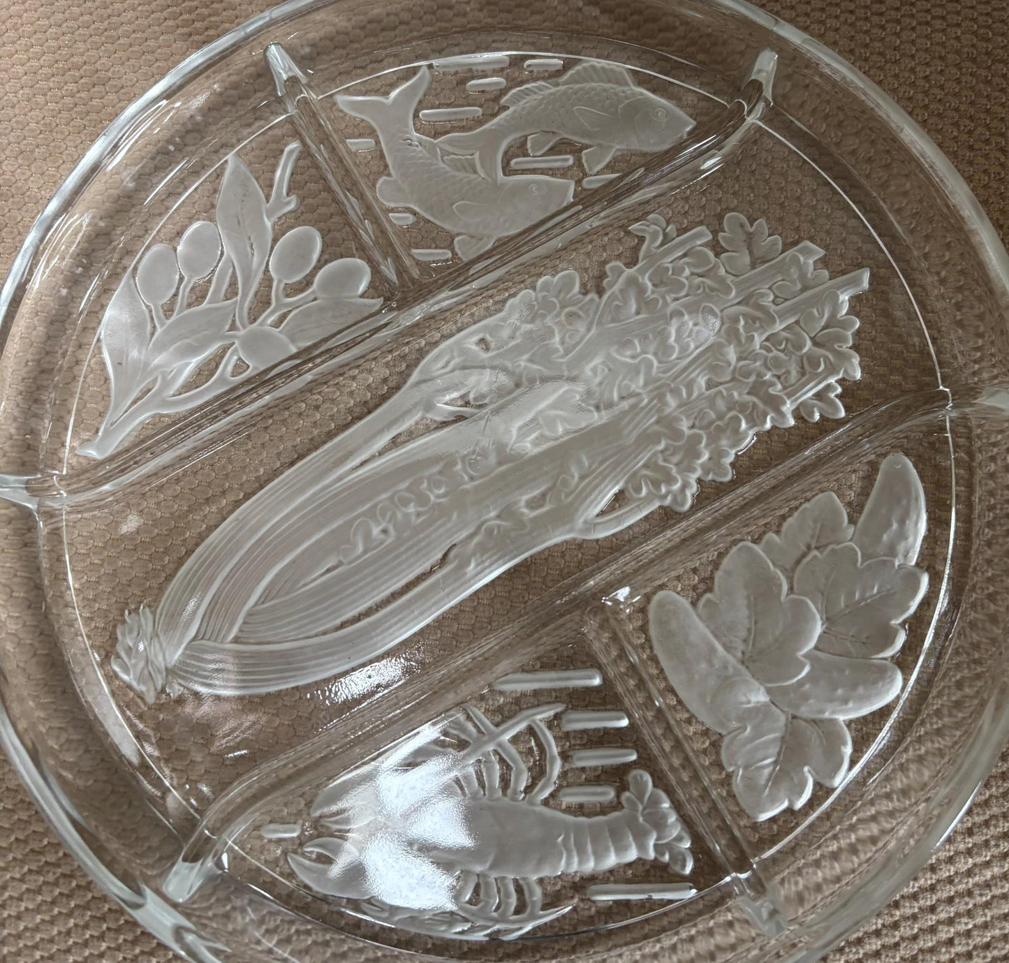 Antique 5 Part Divided Relish Glass Bowl Divided Glass Dish Lover Antiques and Vintage