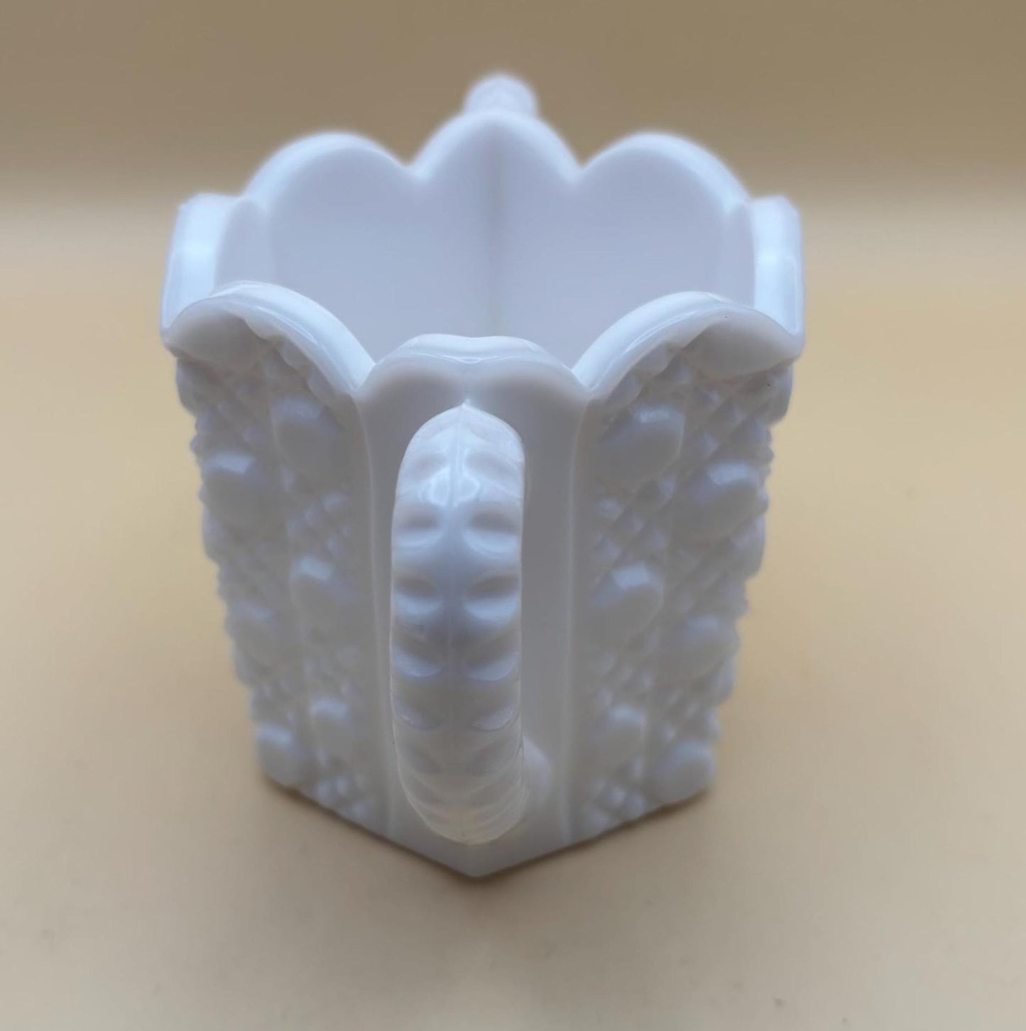 Vintage Rotec White Milk Glass Sugar Bowl Lover Antiques and Vintage