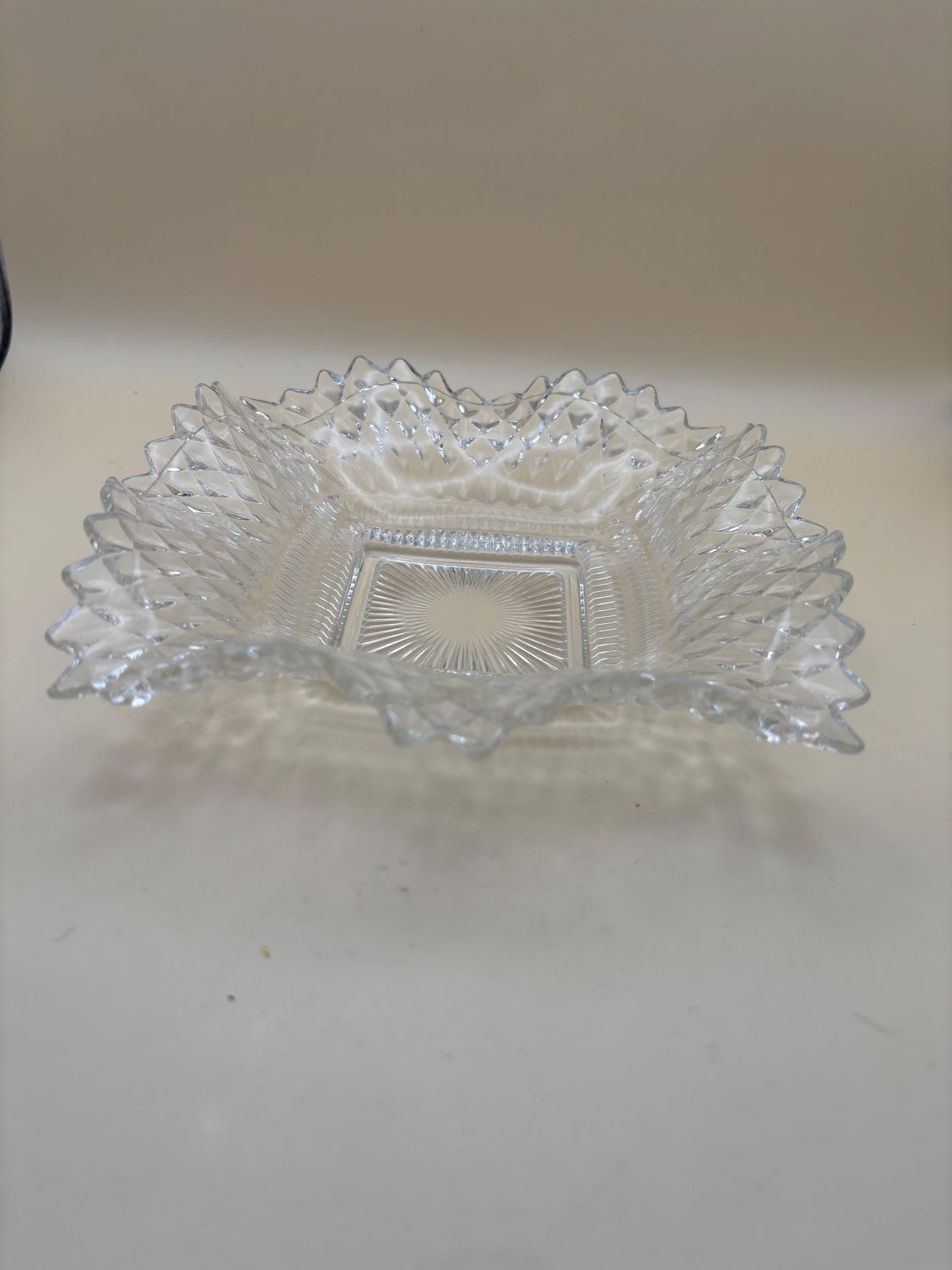 Vintage LG Wright Glass Co Daisy & Cube Amber Goblet Lover Antiques and Vintage