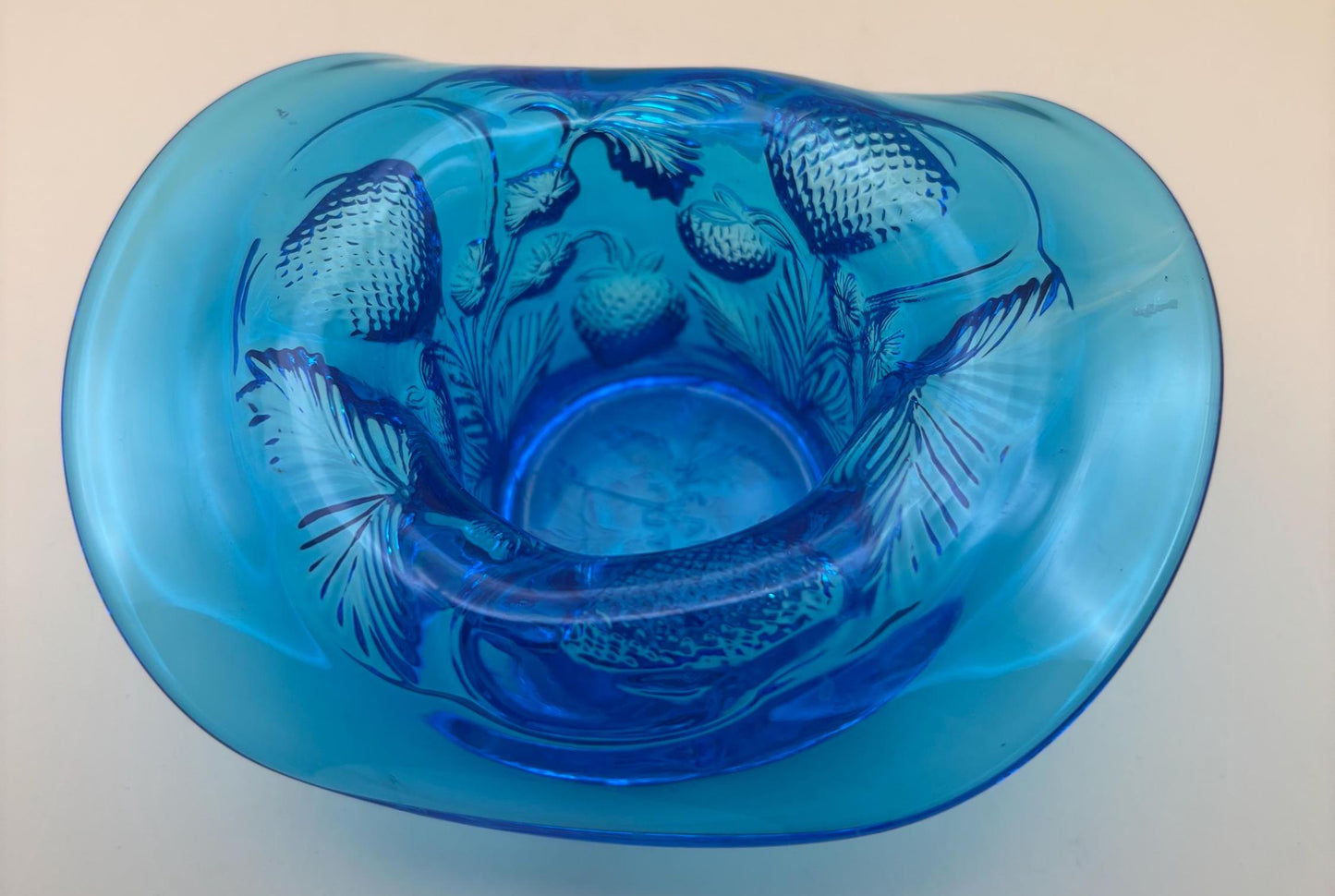 Vintage Fenton Blue Glass Hat Votive Holder Blue Glass Art Lover Antiques and Vintage