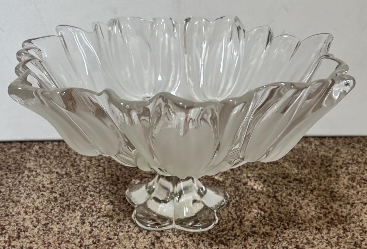Vintage Mikasa Tulip Satin Etched Bowl Petals of Flowers Frosted Glass Vase Art Glass Lover Antiques and Vintage