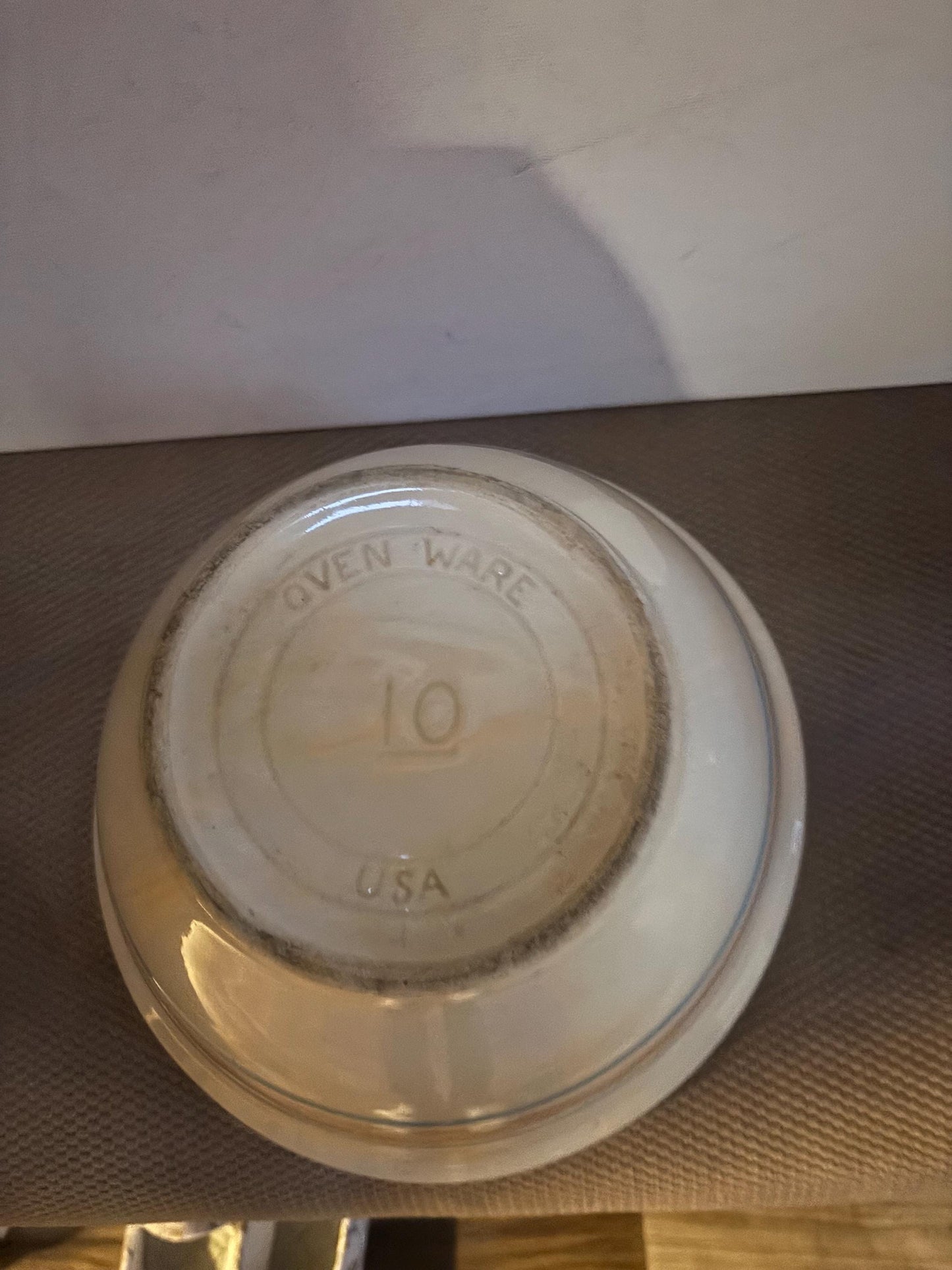 Vintage McCoy Ovenware #10 icing Bowl Pink Blue Tripe USA Stoneware Lover Antiques and Vintage