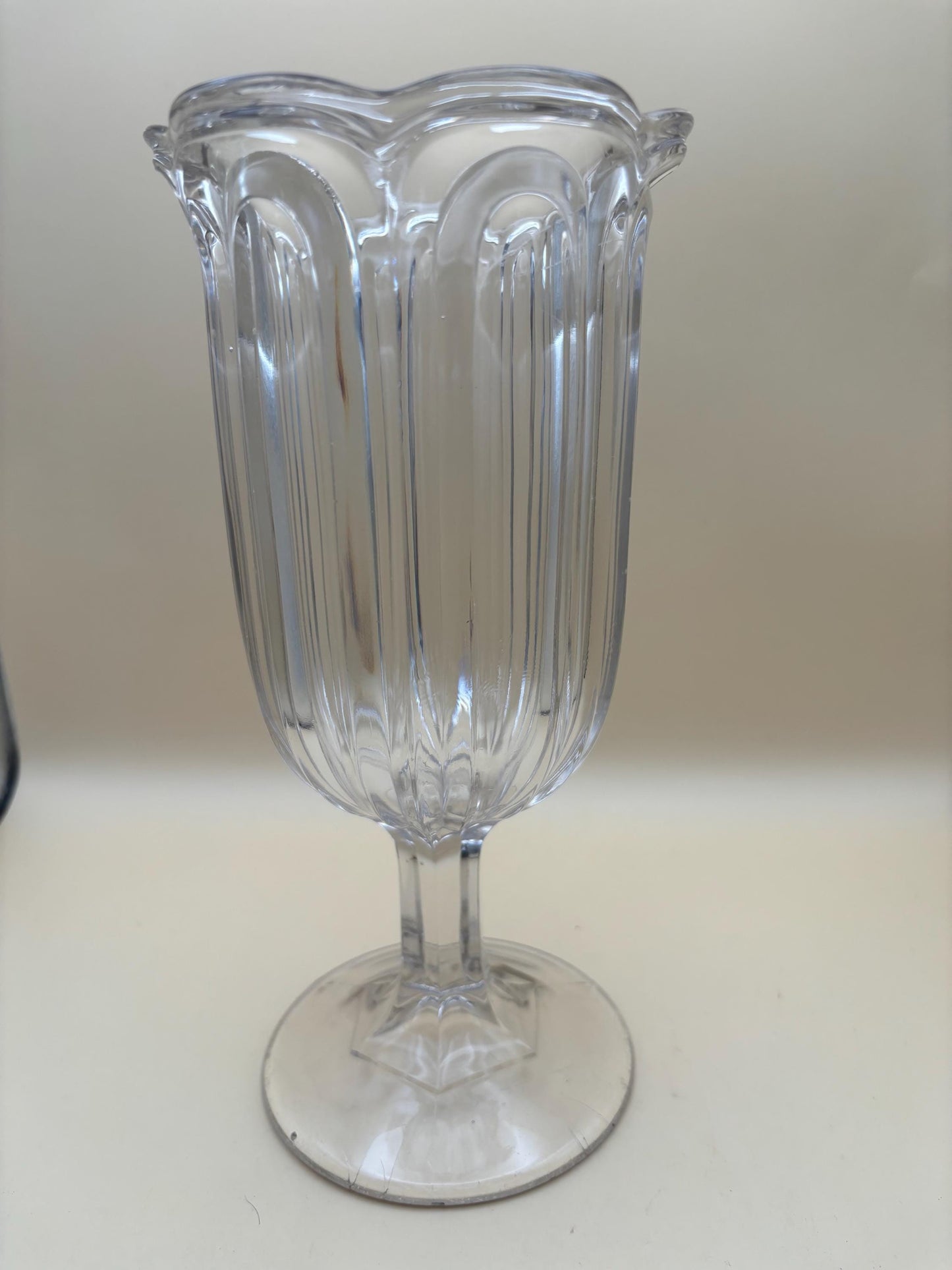 Antique Celery Footed Vase Specialty Glass Vase with Ruffled Mouth Lover Antiques and Vintage