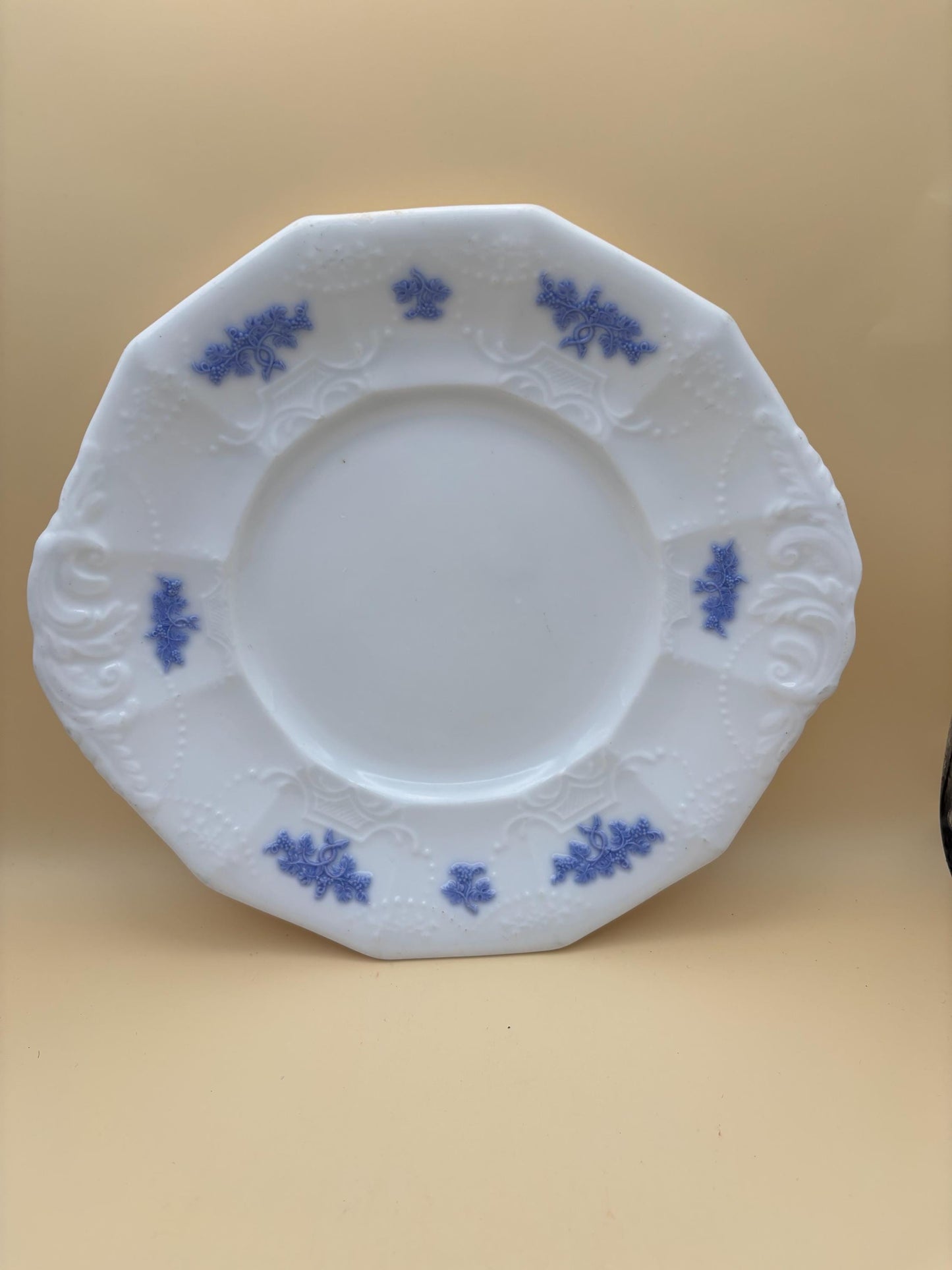 Vintage Adderley Ware China Blue Chelsea Plate Sprig Porcelain Grape Lover Antiques and Vintage