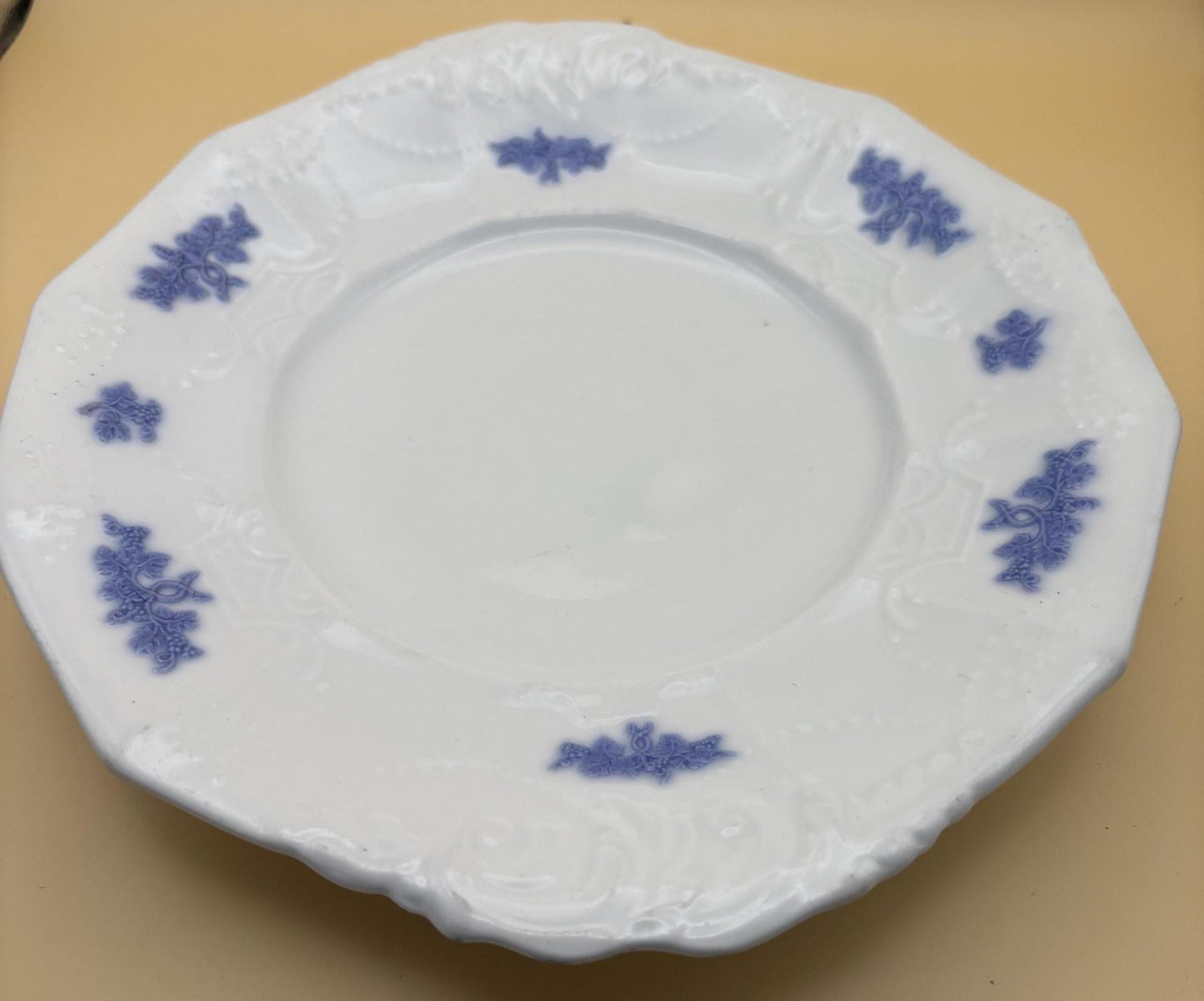 Vintage Adderley Ware China Blue Chelsea Plate Sprig Porcelain Grape Lover Antiques and Vintage