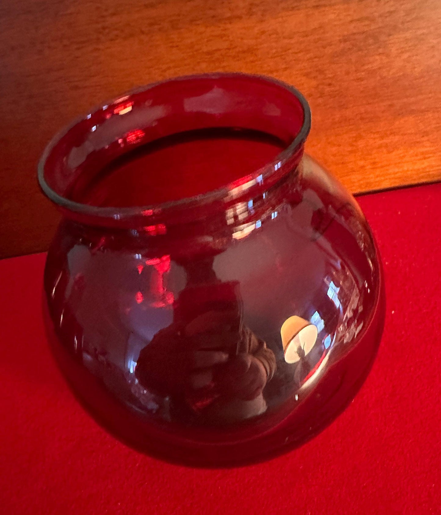 Vintage Ruby Red Vase, Red Glass Art Mini Vase, Lover Antiques and Vintage