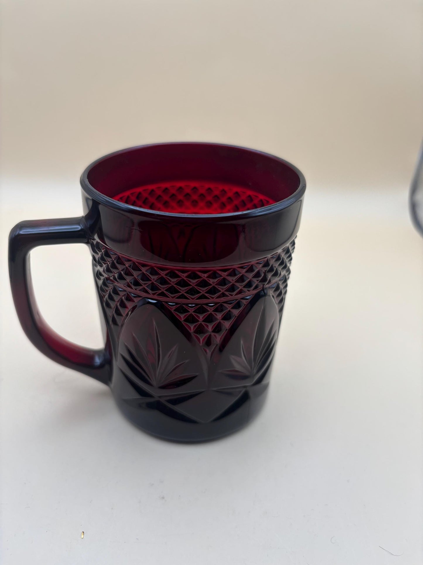 Vintage Ruby Red Mug with Handle Made in France Lover Antiques and Vintage