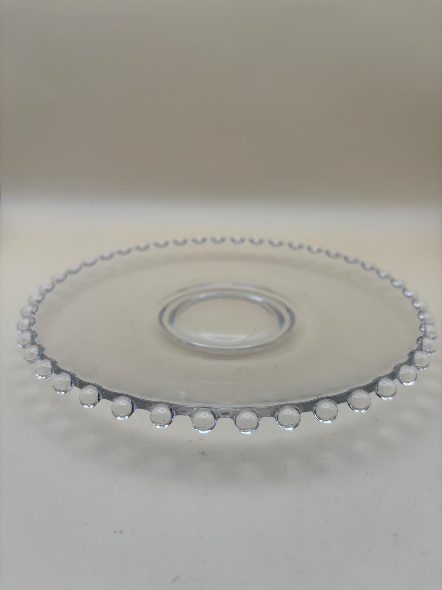 Antique Candlewick Beaded Glass Serving Dish Tray Lover Antiques and Vintage