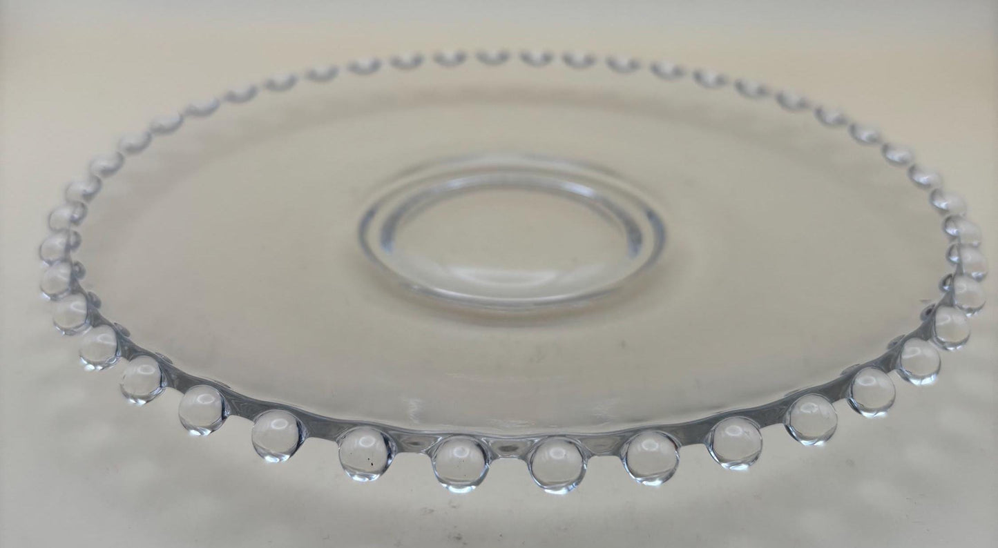 Antique Candlewick Beaded Glass Serving Dish Tray Lover Antiques and Vintage