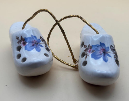 Vintage Pair of Ceramic Perfumed Pomander Clogs by Sallie Robinson Danish Shoes Lover Antiques and Vintage