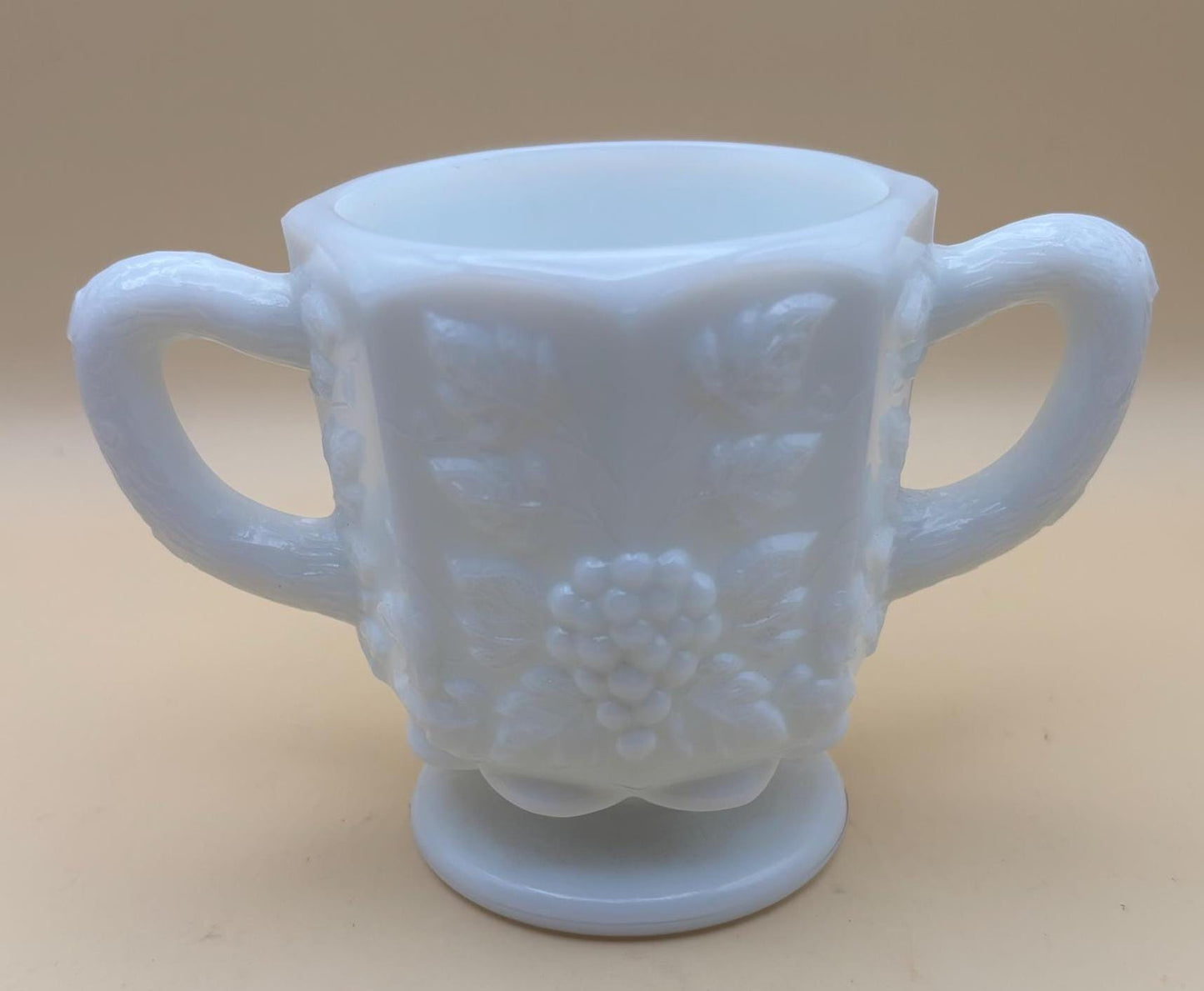 Vintage LG Wright Glass Co Daisy & Cube Amber Goblet Lover Antiques and Vintage