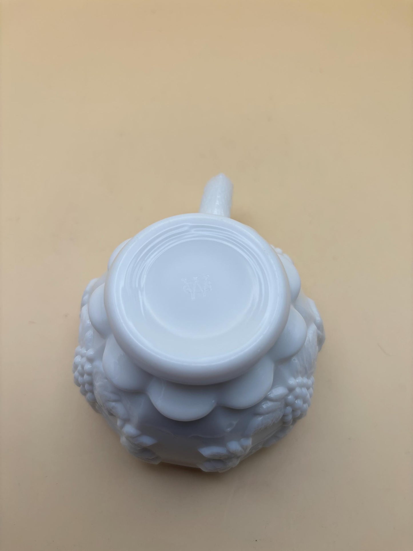 Vintage Westmoreland Diamond Hobnail Cup Milk Glass Grape Panel Mug Lover Antiques and Vintage