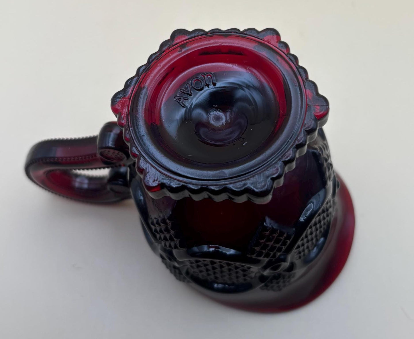 Vintage Avon Ruby Red Creamer or Mini Pitcher with Handle Lover Antiques and Vintage