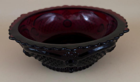 Avon Ruby Red Dessert Bowl Dish Lover Antiques and Vintage