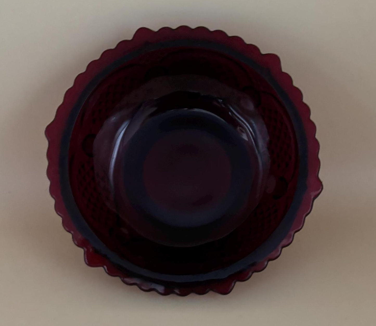 Avon Ruby Red Dessert Bowl Dish Lover Antiques and Vintage