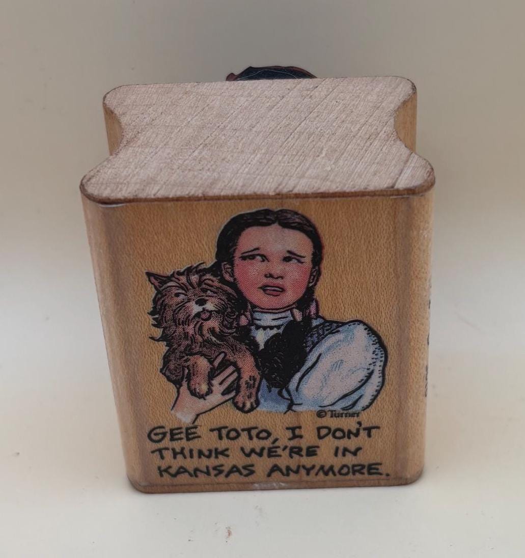 Vintage Dorothy and Toto From The Wizard of Oz Stamp Gee Toto, I Don't Think We're In Kansas Anymore Stamp Lover Antiques and Vintage