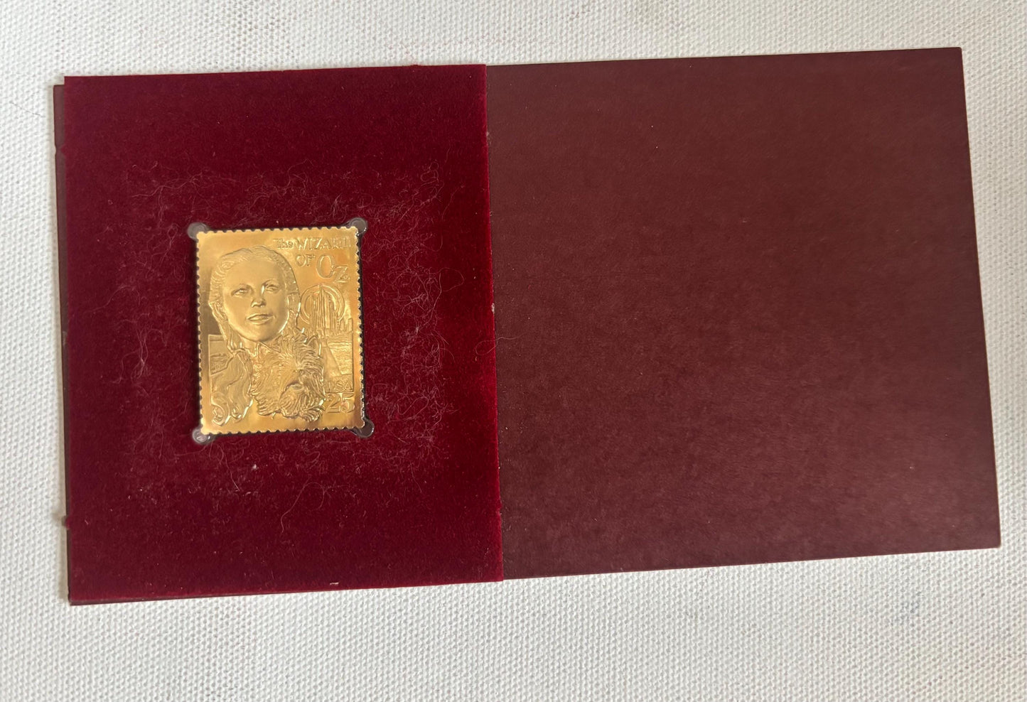 Dorothy From Wizard of Oz 22kt Gold Replica Stamp First Day Cover Plus Info Card Postal Commemorative Society March 23, 1990 Lover Antiques