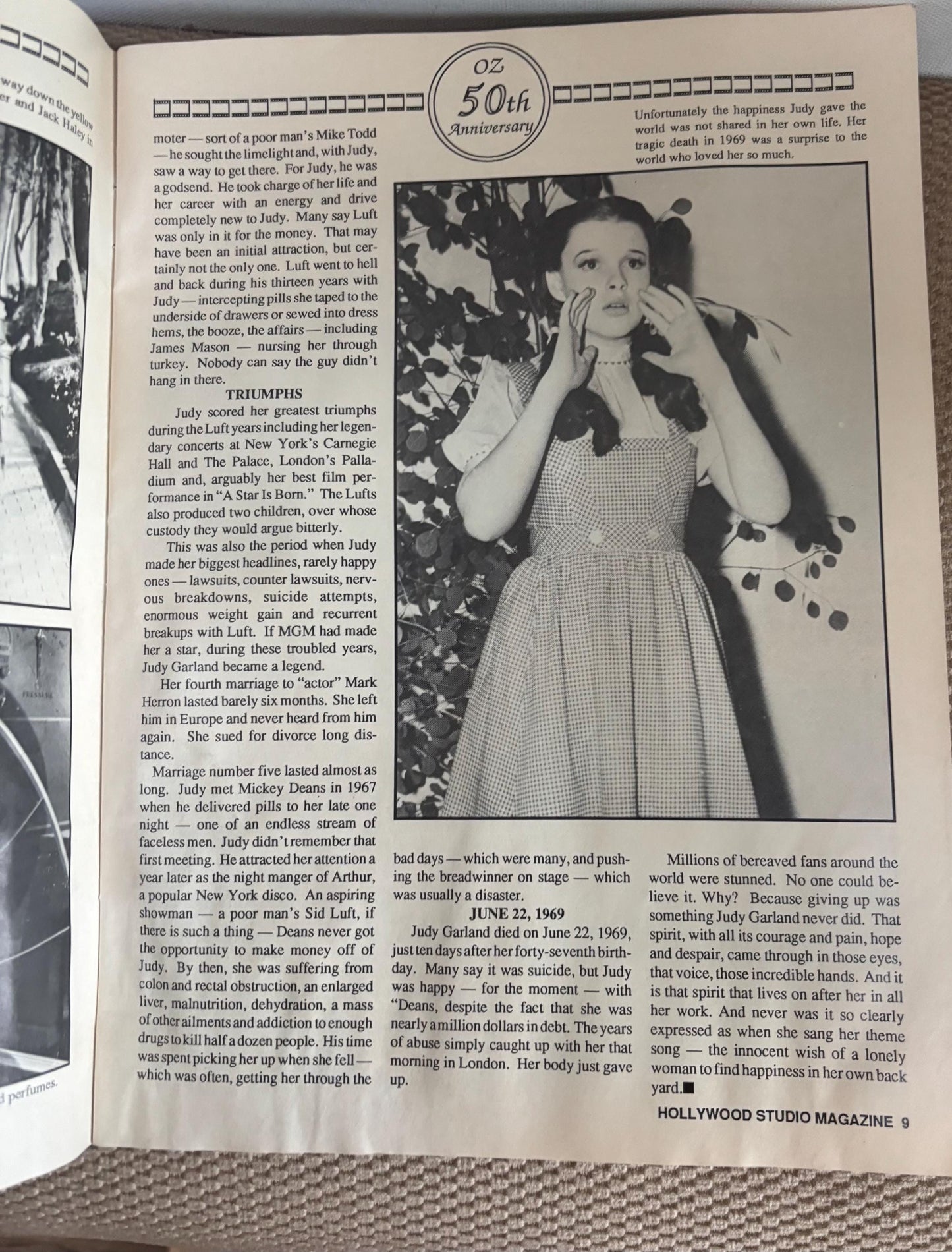 HOLLYWOOD Magazine Wizard of Oz 50th Anniversary Collectors Edition Magazine Lover Antiques and Vintage