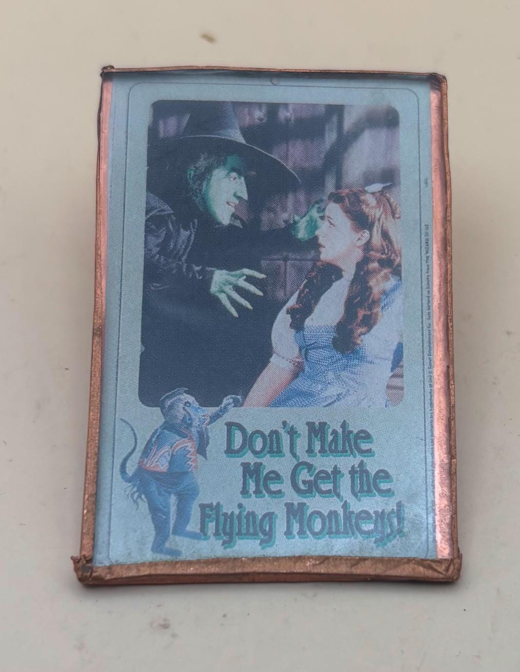 Vintage Dorothy and Wicked Witch Pin Don't Make Me Get The Flying Monkey The Wizard of Oz Lover Antiques and Vintage