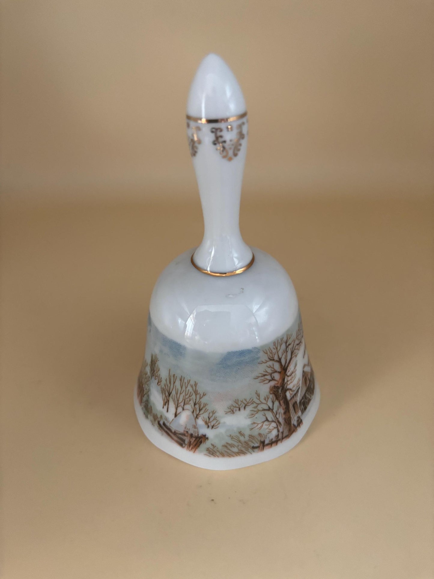 Vintage Currier & Ives Bell Number 8894 Limited Edition Winter Farmers Home Lover Antiques and Vintage