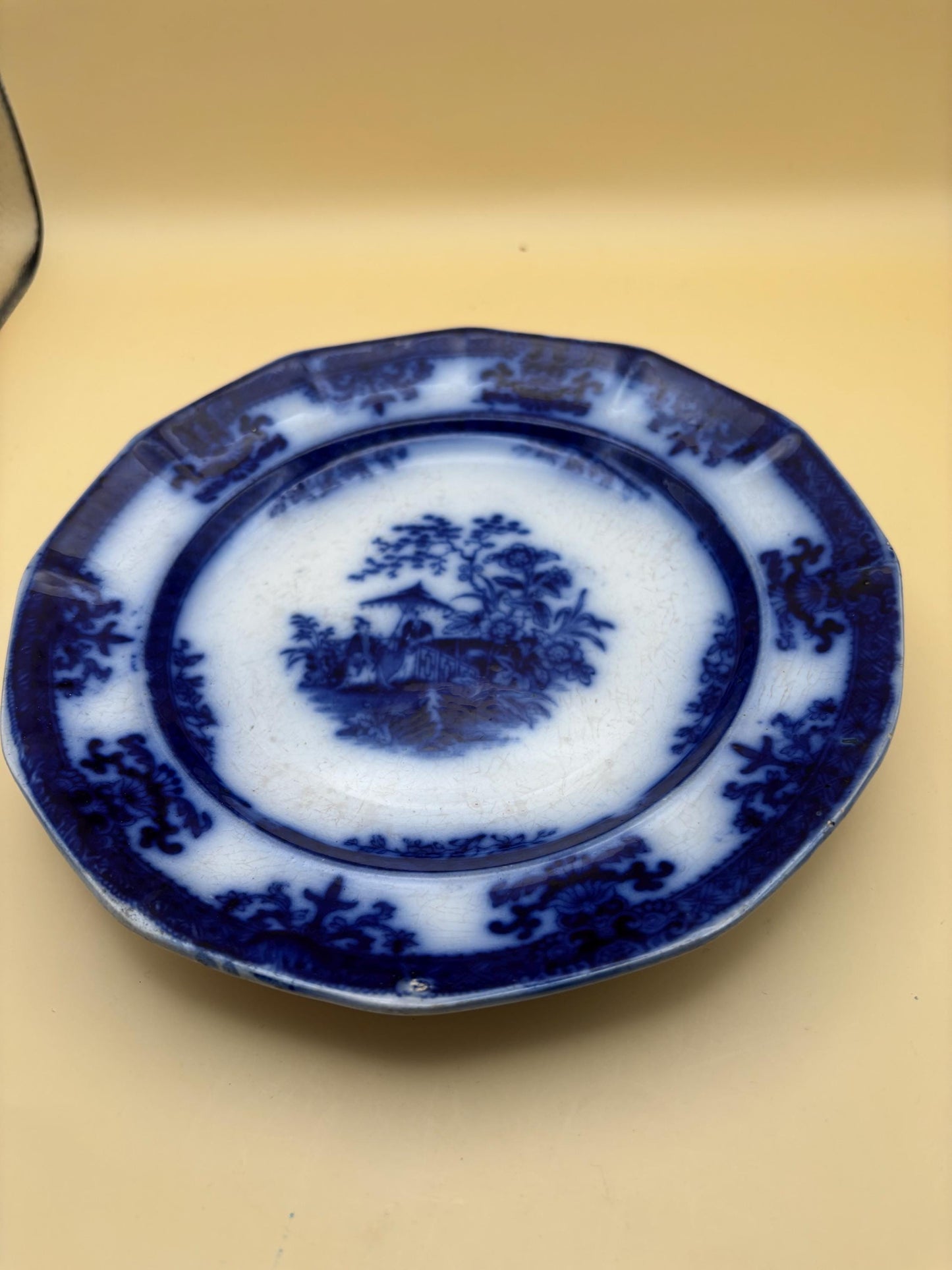 Antique Amoy Davenport Plate Blue Flow Lover Antiques and Vintage