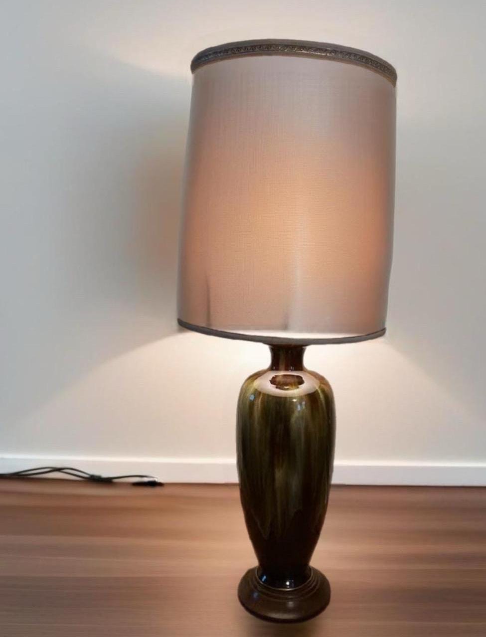 Vintage Drip Glazed Pottery Lamp Light 1960’s Mid Century Modern Lamp Lover Antiques and Vintage