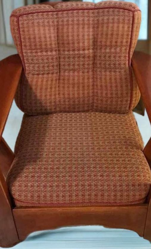 Cushman Colonial Creations Shaftsbury Paddle Armchair Chair No. 083 Including Original Cushions & Bottom Rack Lover Antiques