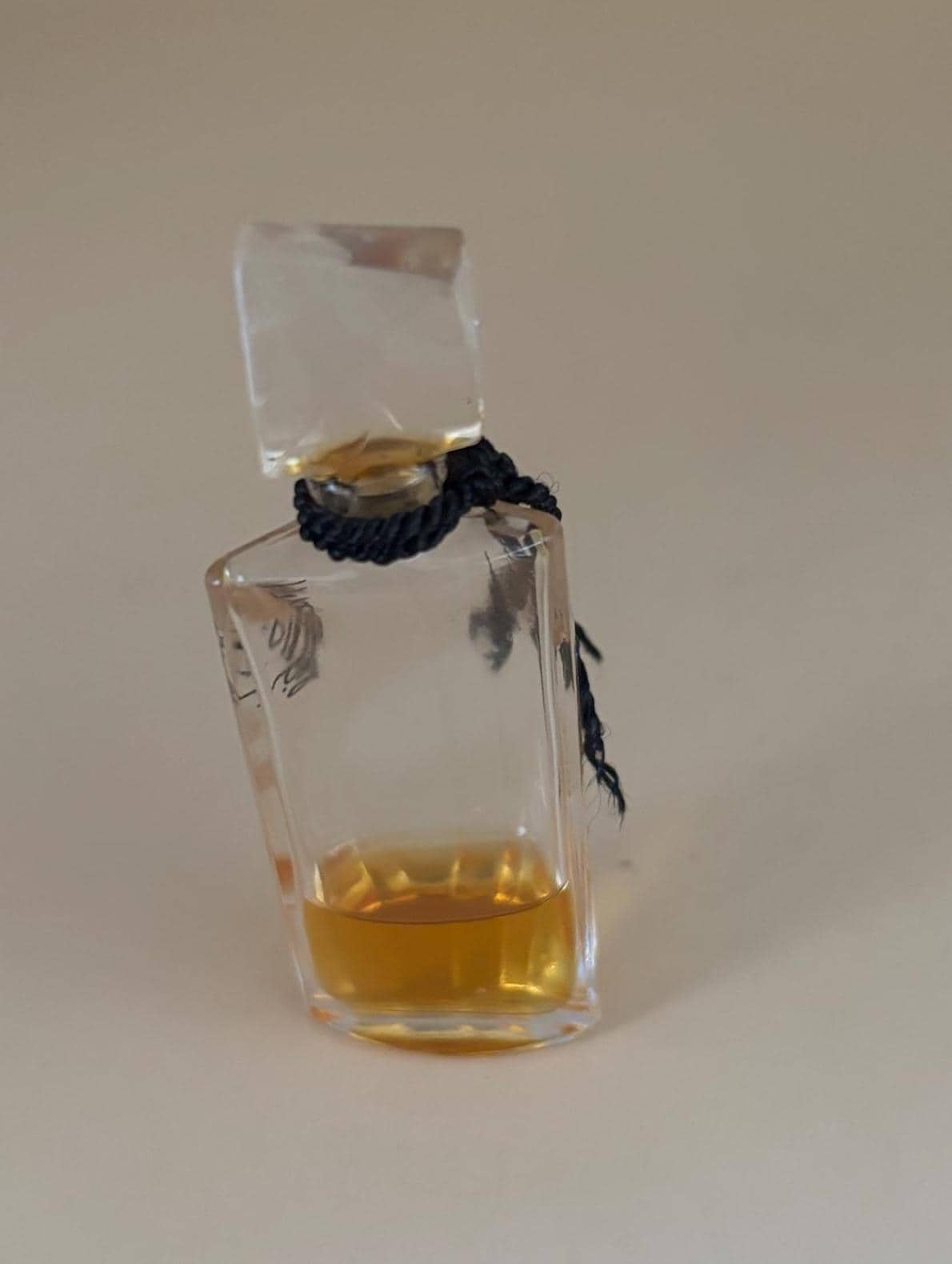 Vintage Habanita Molinard Eau de Toilette Miniature 1.1 Fluid Ounces, Lalique Bottle with Silver Cap, Lover Antiques and Vintage