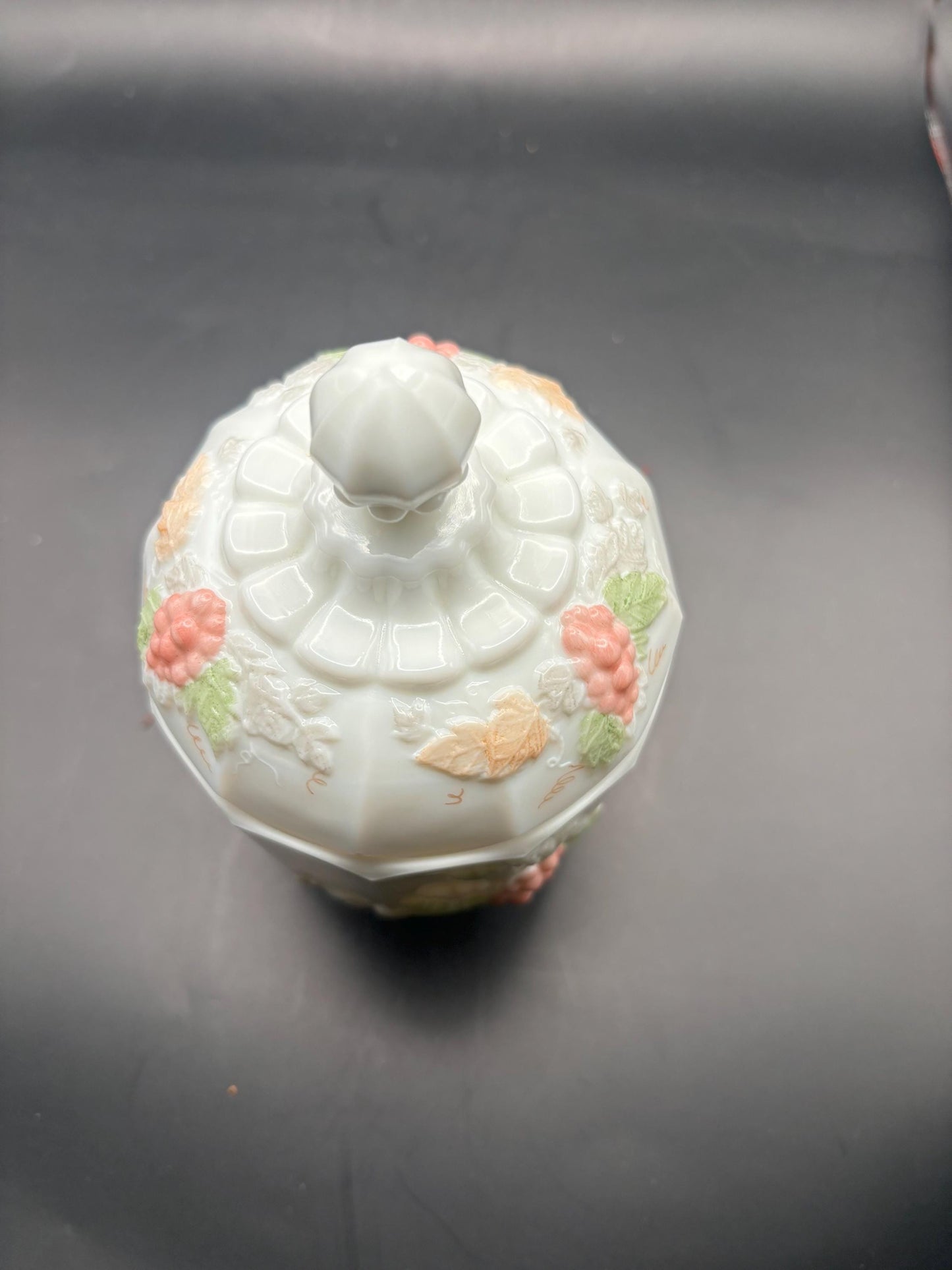 Vintage Westmoreland Lidded Compote Candy Dish Autumn Grape Design Lover Antiques and Vintage