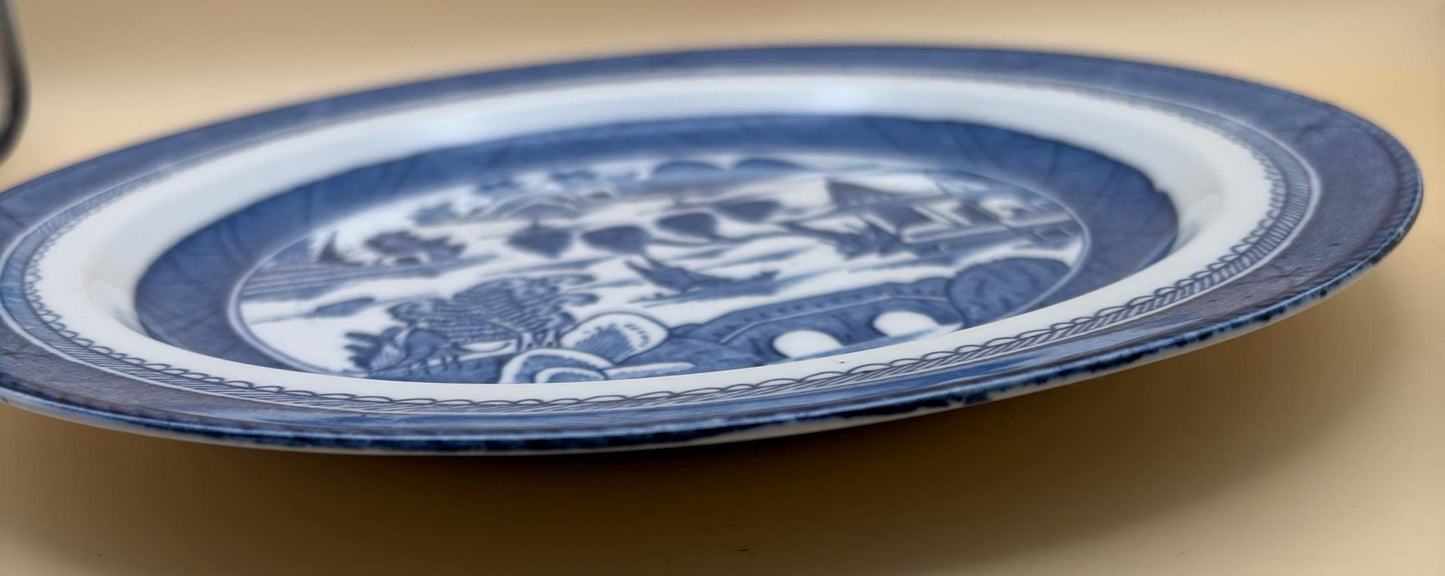 Canton Woodsware England Plate Wood & Sons of England Antique Blue and White Lover Antiques and Vintage