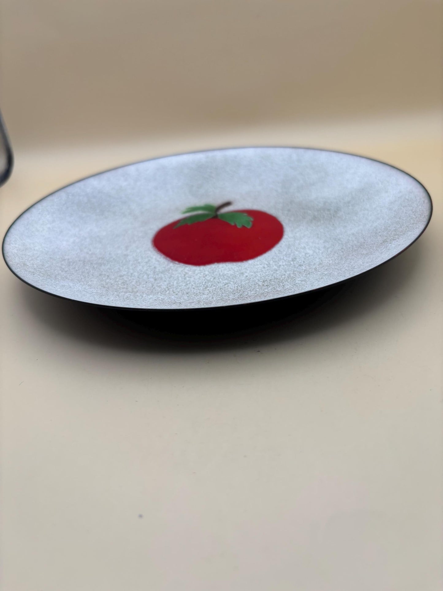 Vintage Bovano Enamel on Copper Apple Plate Lover Antiques and Vintage