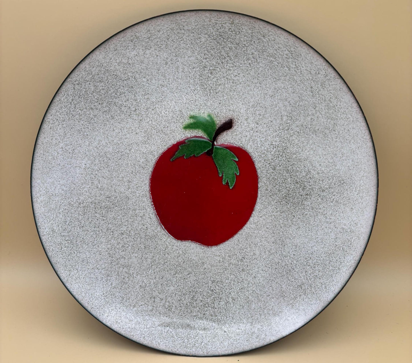 Vintage Bovano Enamel on Copper Apple Plate Lover Antiques and Vintage