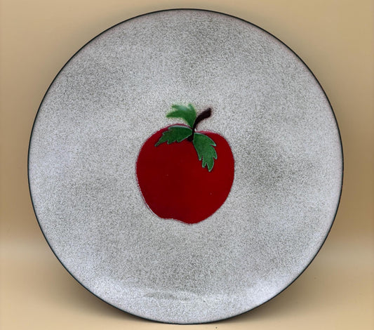 Vintage Bovano Enamel on Copper Apple Plate Lover Antiques and Vintage