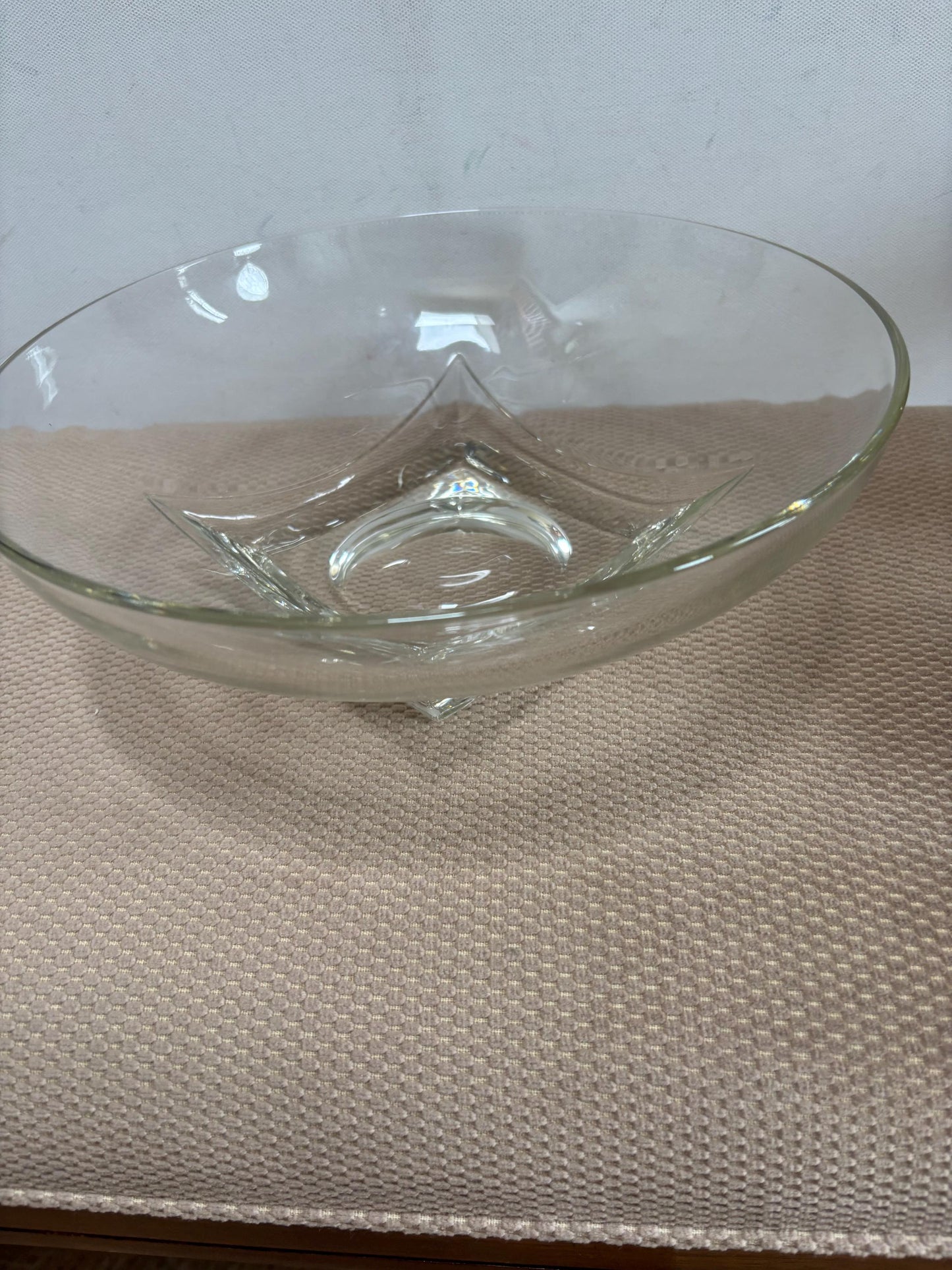 Vintage Mid Century Modern Hazel Atlas Glass Serving Bowl with Square Base Lover Antiques and Vintage