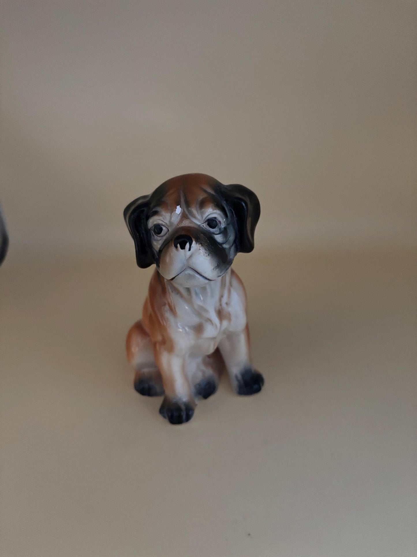 Vintage Boxer Dog Statue Hand Painted Japan Figurine Animal Figure Lover Antiques and Vintage