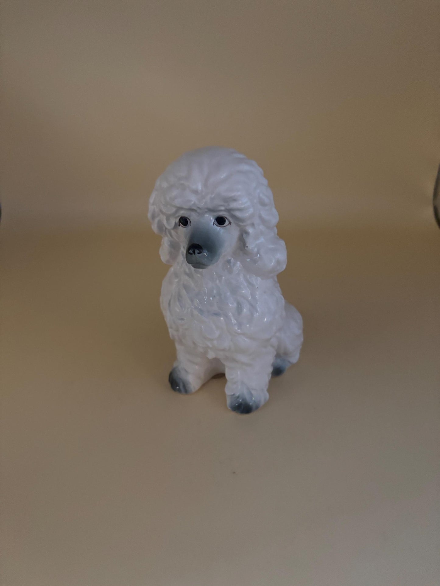 Vintage White Poodle Dog Hand Painted Ceramic Japan Figurine Ardco Fine Quality Animal Figure Lover Antiques and Vintage