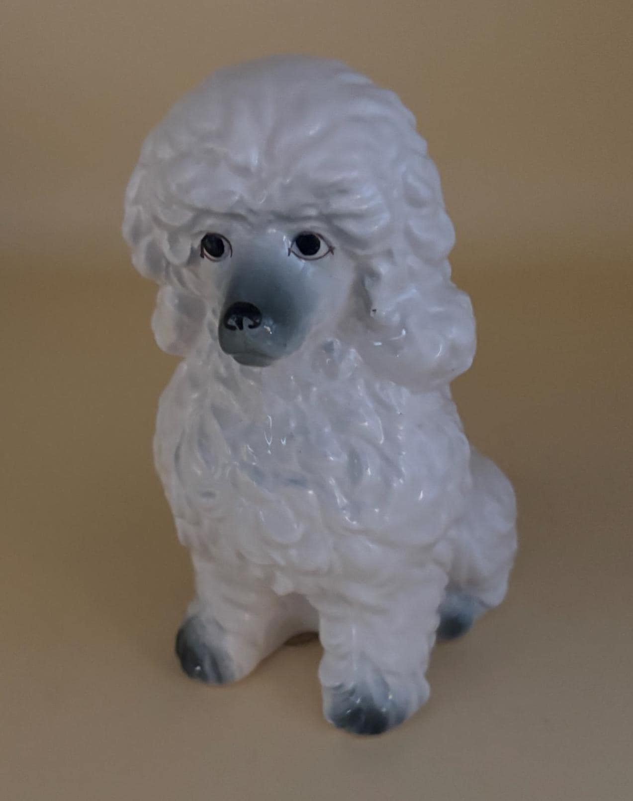Vintage White Poodle Dog Hand Painted Ceramic Japan Figurine Ardco Fine Quality Animal Figure Lover Antiques and Vintage